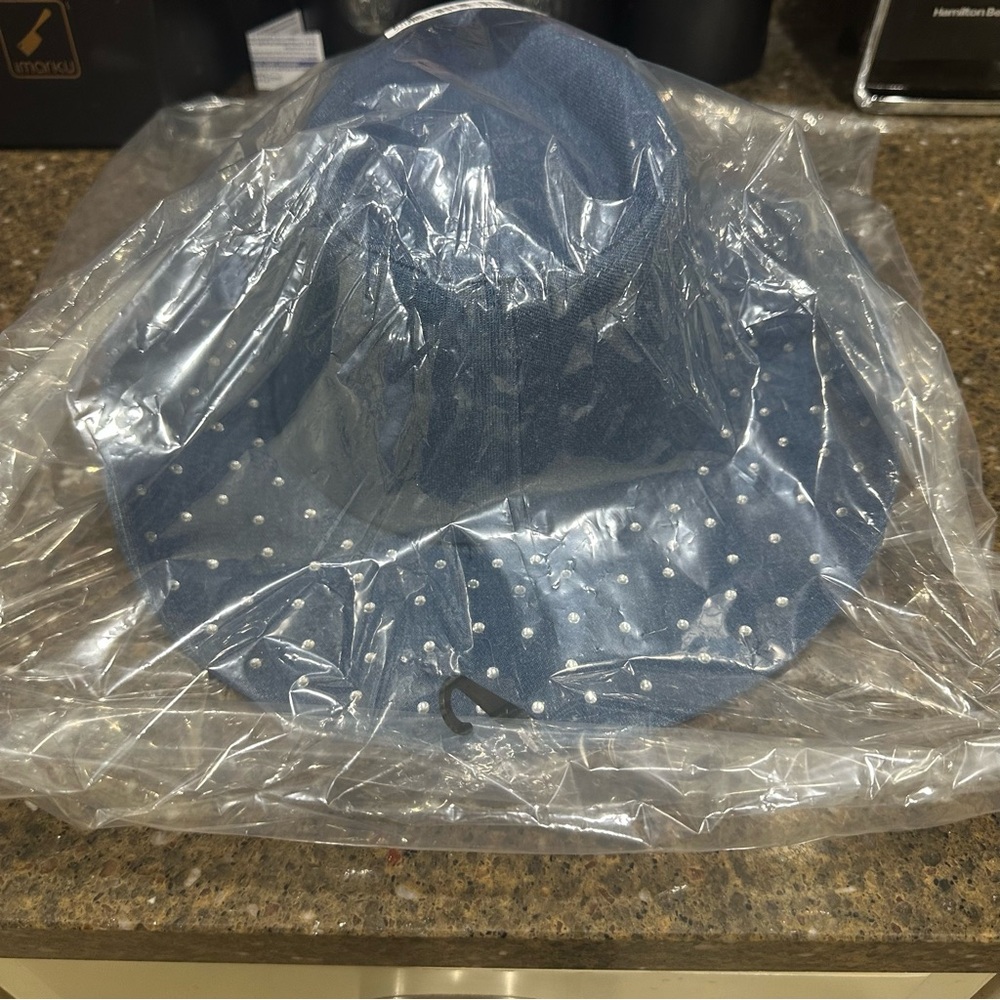 NWT/David & Young Women's Rhinestone Embellished Denim Cowboy Hat - Picture 7 of 9